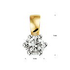 hanger diamant 0.10ct h si 7 mm 14K bicolor goud geel/wit