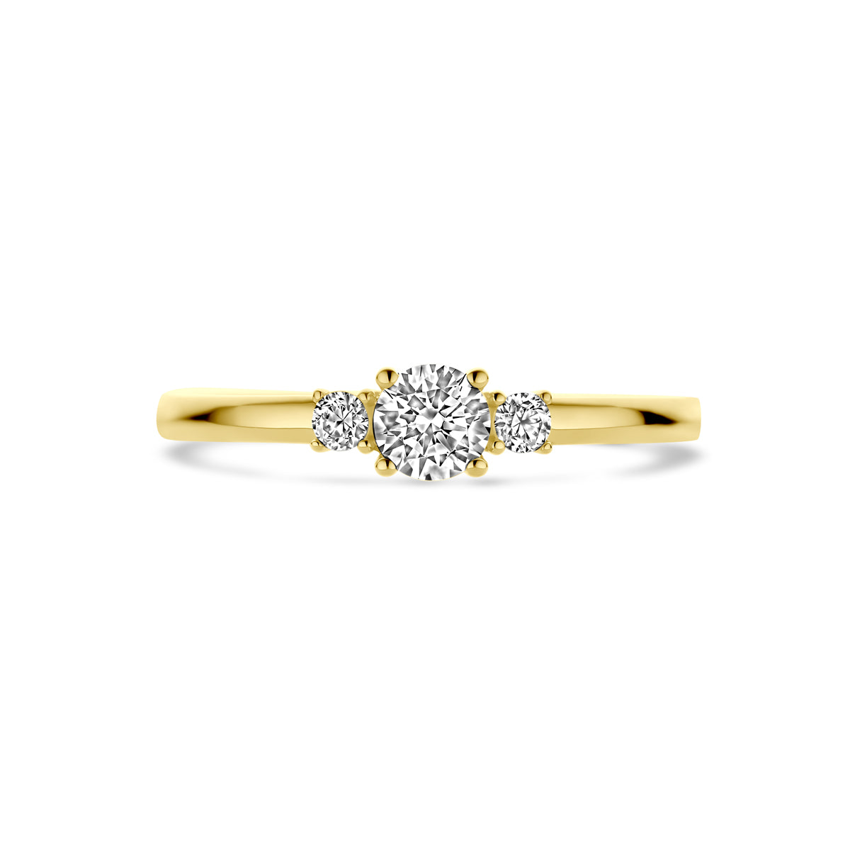Ring Trilogie Zirkonia 14K Gelbgold