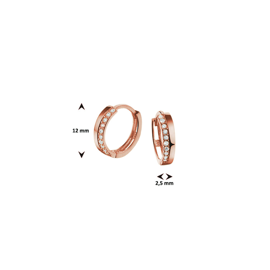 Klappcreolen Zirkonia 14K Roségold