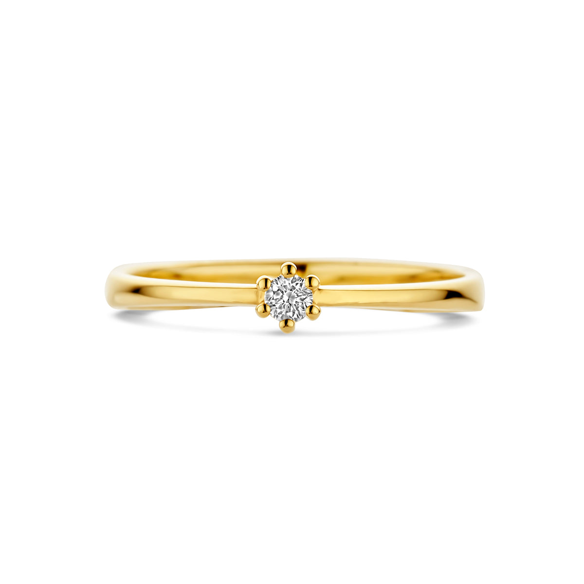 ring diamant 0.05ct h si 14K geelgoud