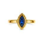 9k ring blauw zirkonia 9K geel