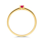 Ring mit Geburtsstein Rubin Juli 14K Gelbgold