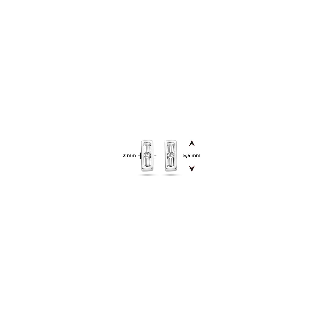 Ohrstecker Zirkonia 5,5 mm Silber rhodiniert