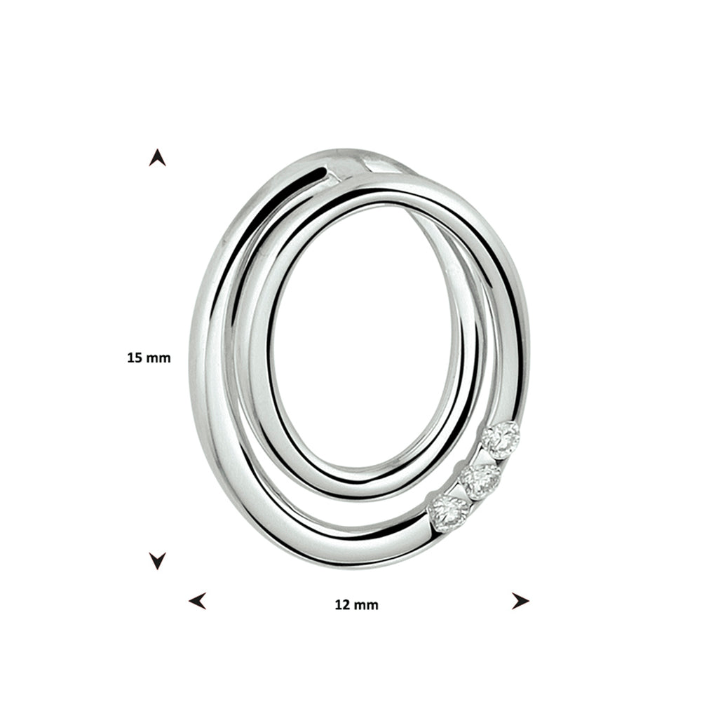 hanger diamant 0.04ct h si 14K witgoud - ovaal