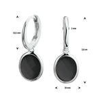 oorringen onyx 26 mm zilver gerhodineerd