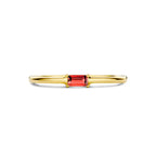 ring met geboortesteen granaat januari 14K geelgoud