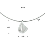 Halskette Poly/matt 42 + 3 cm Silber rhodiniert