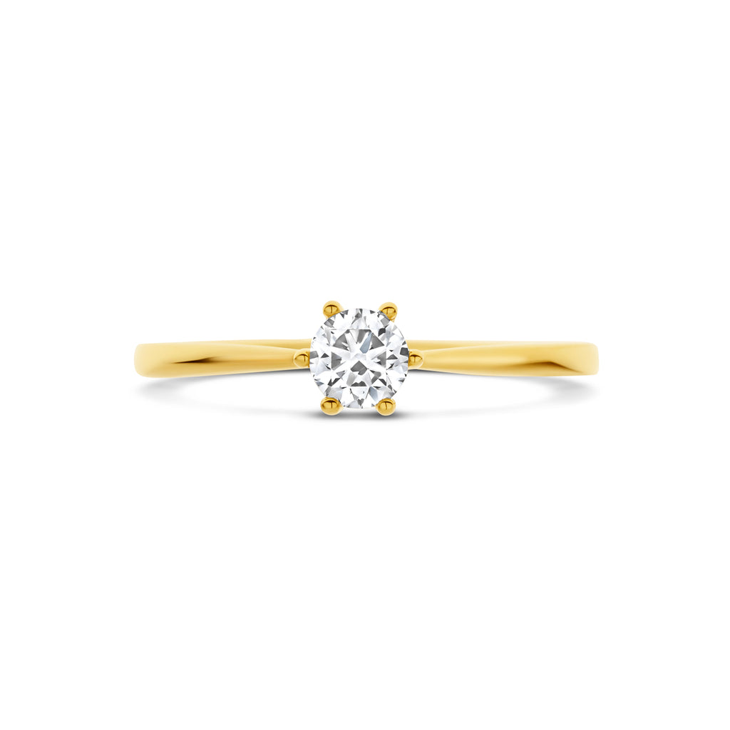 ring lab grown diamant 0.25ct f vs 14K geelgoud