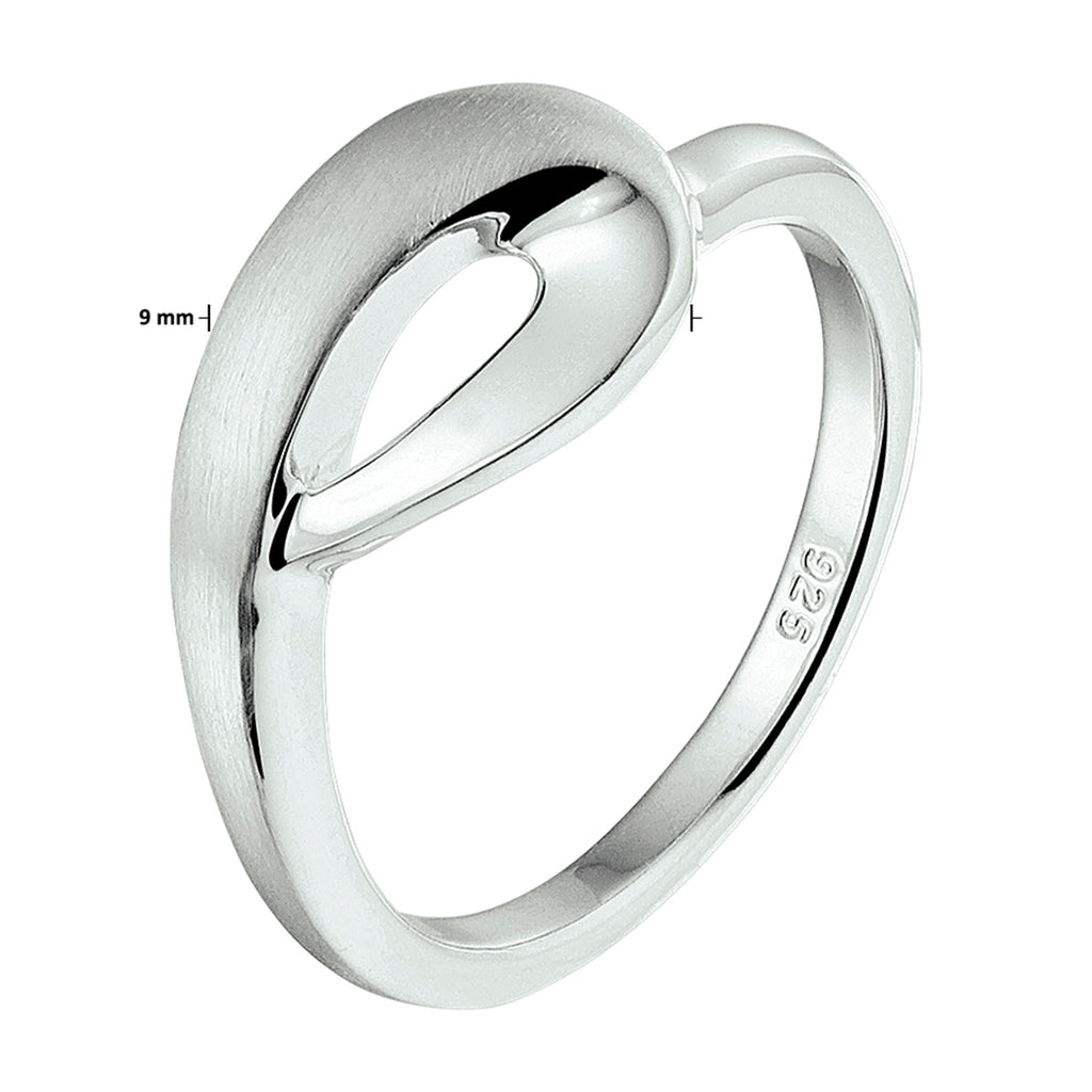 ring poli/mat zilver gerhodineerd