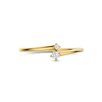 ring diamant 0.06ct h si 14K geelgoud