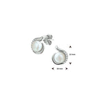 oorknoppen parel en zirkonia zilver gerhodineerd
