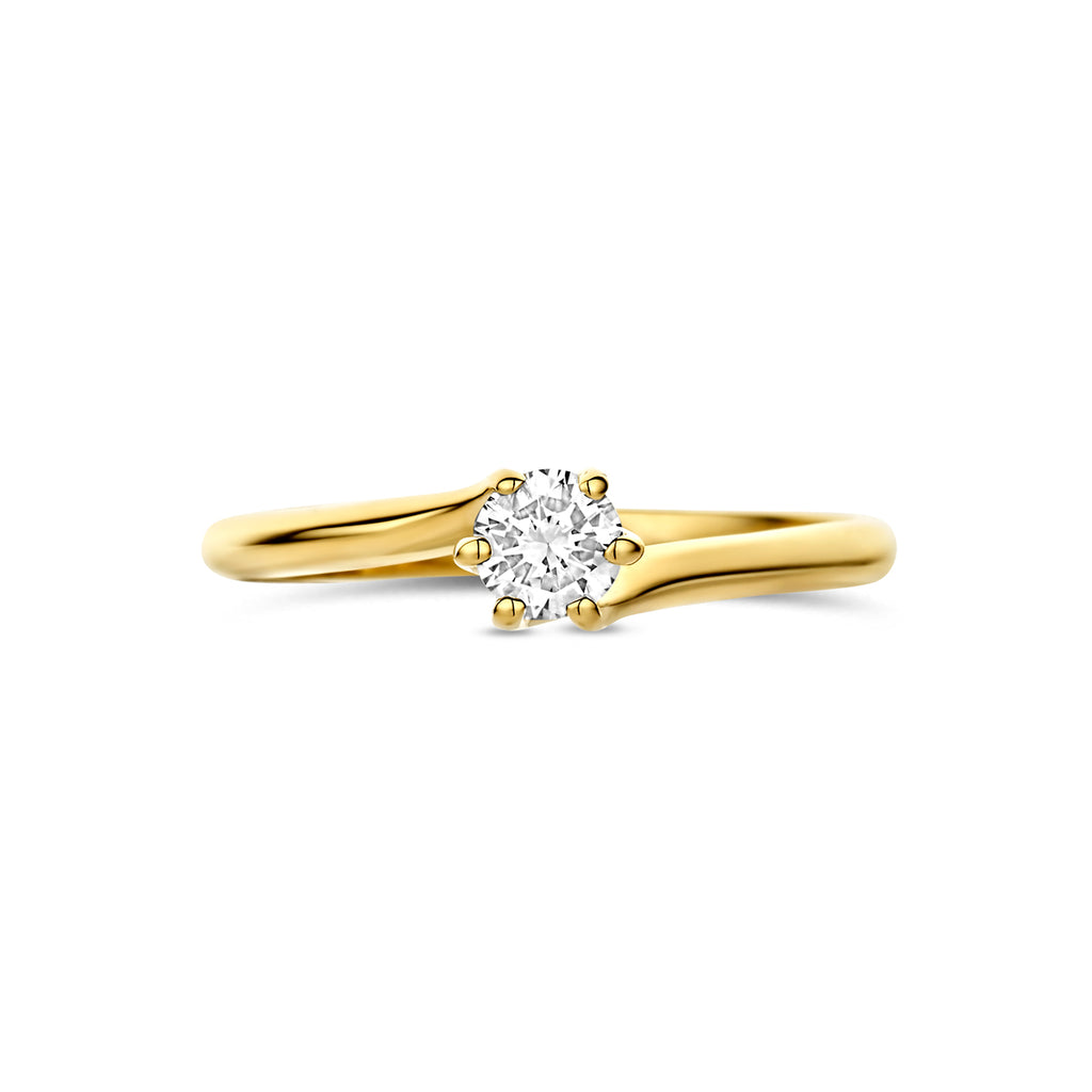 ring lab grown diamant 0.25ct g vs 14K geelgoud