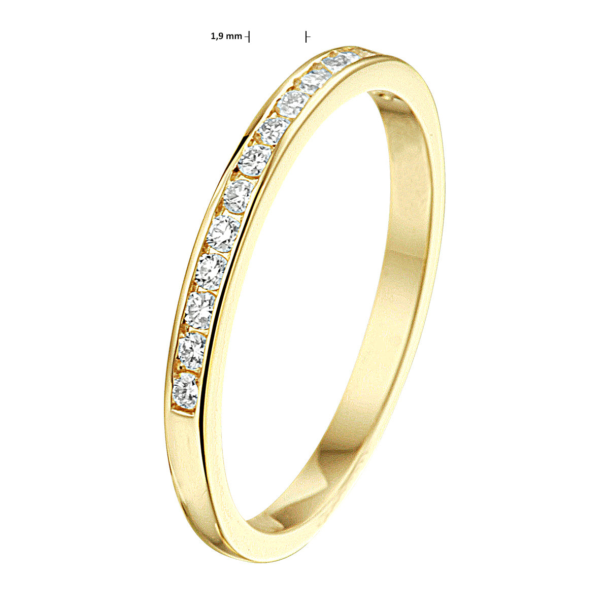 ring diamant 0.15ct h si 14K geelgoud