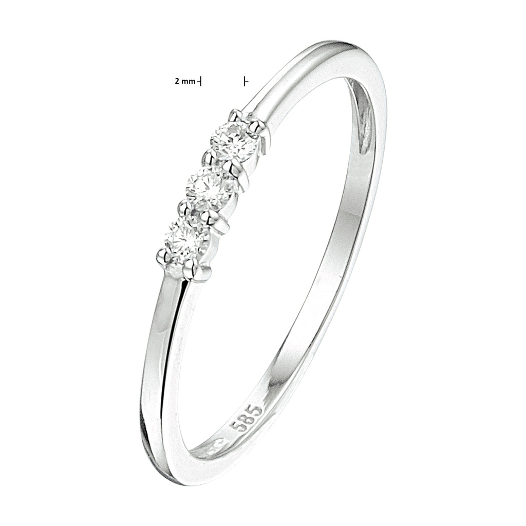 ring diamant 0.09ct h si 14K witgoud