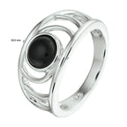 Ring Onyx Silber rhodiniert