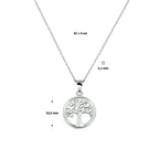 Lebensbaum Halskette 41 + 4 cm Silber rhodiniert