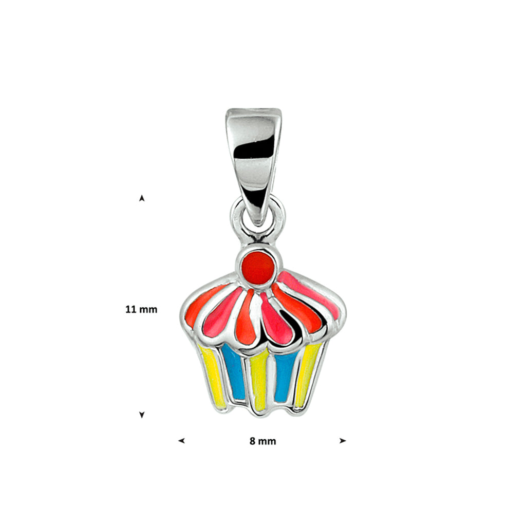 hanger cupcake 11 mm zilver gerhodineerd