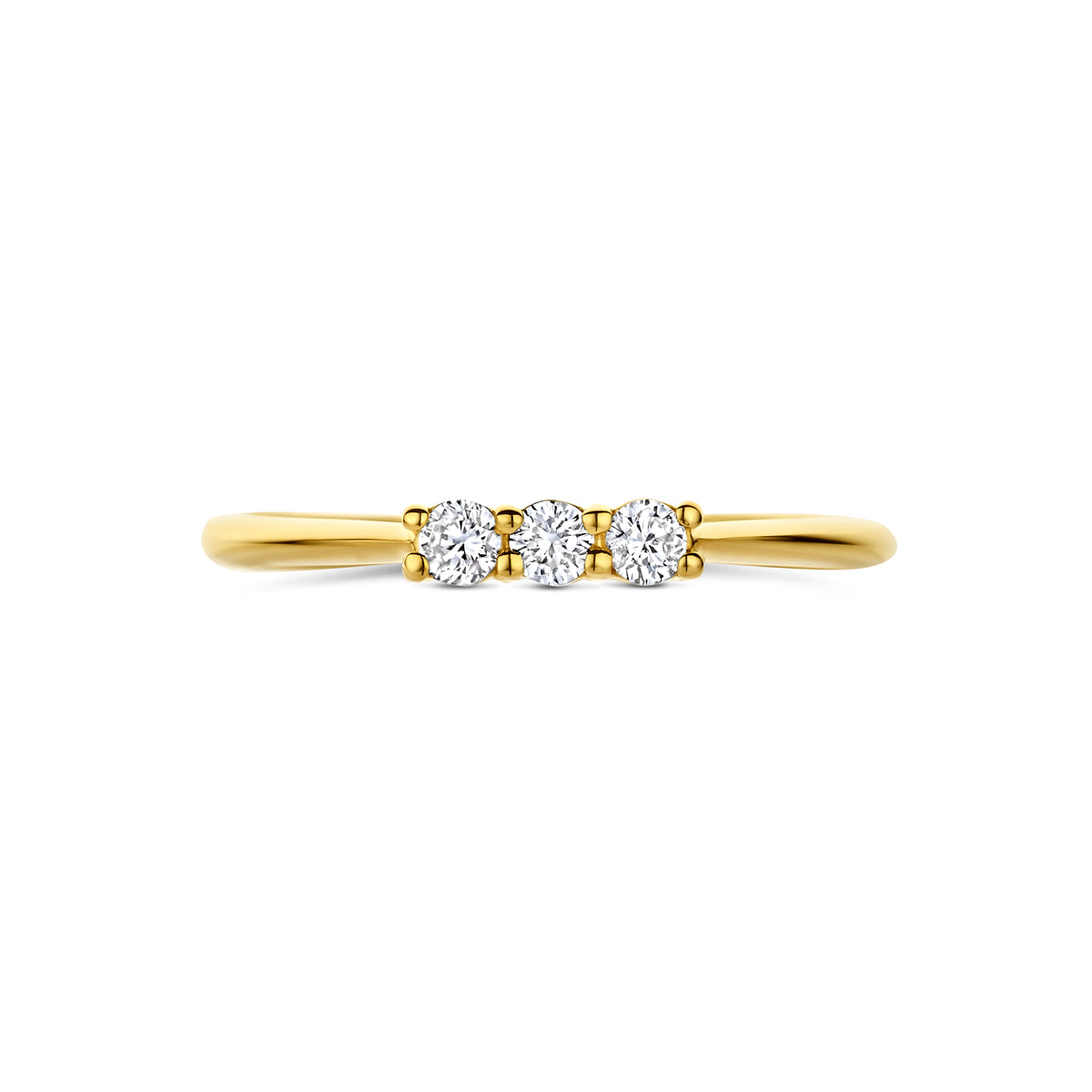 trilogie ring lab grown diamant 0.15ct g vs 14K geelgoud