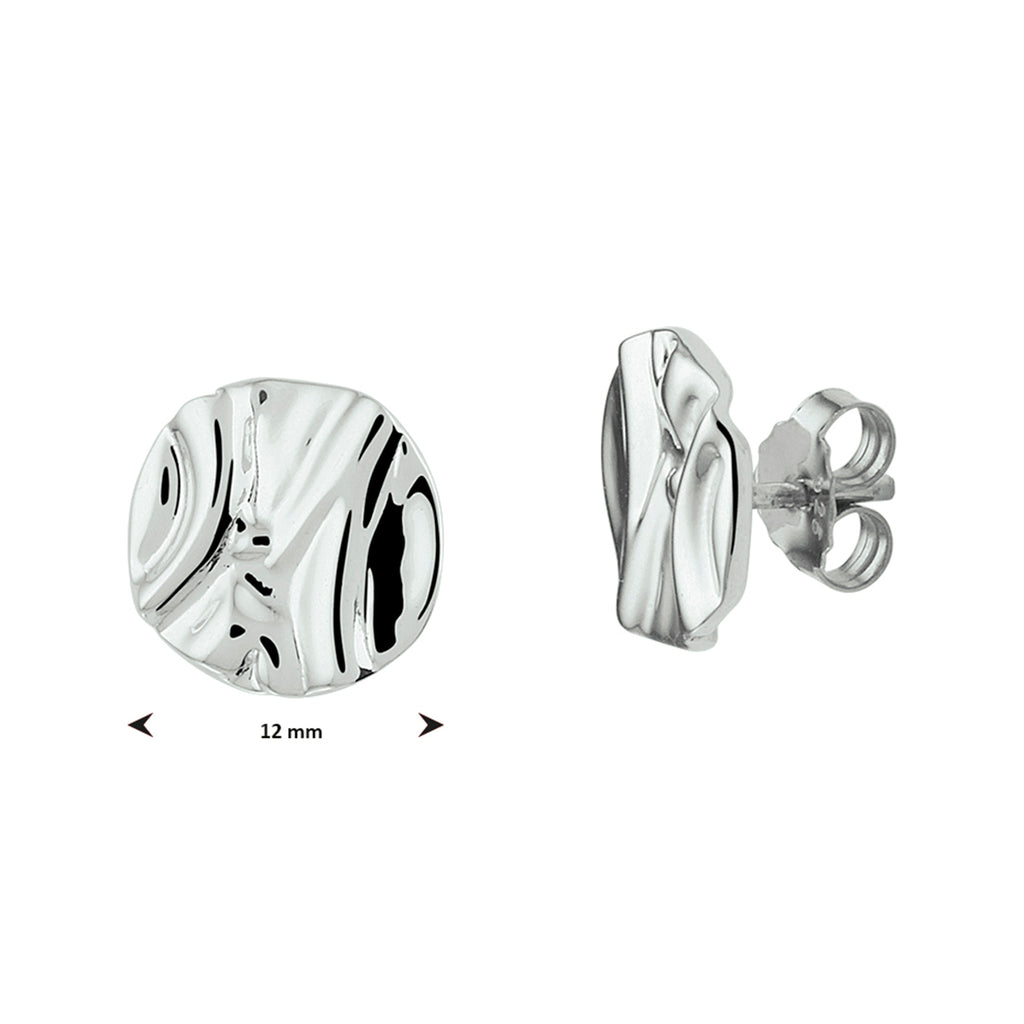 Ohrstecker rund Silber rhodiniert