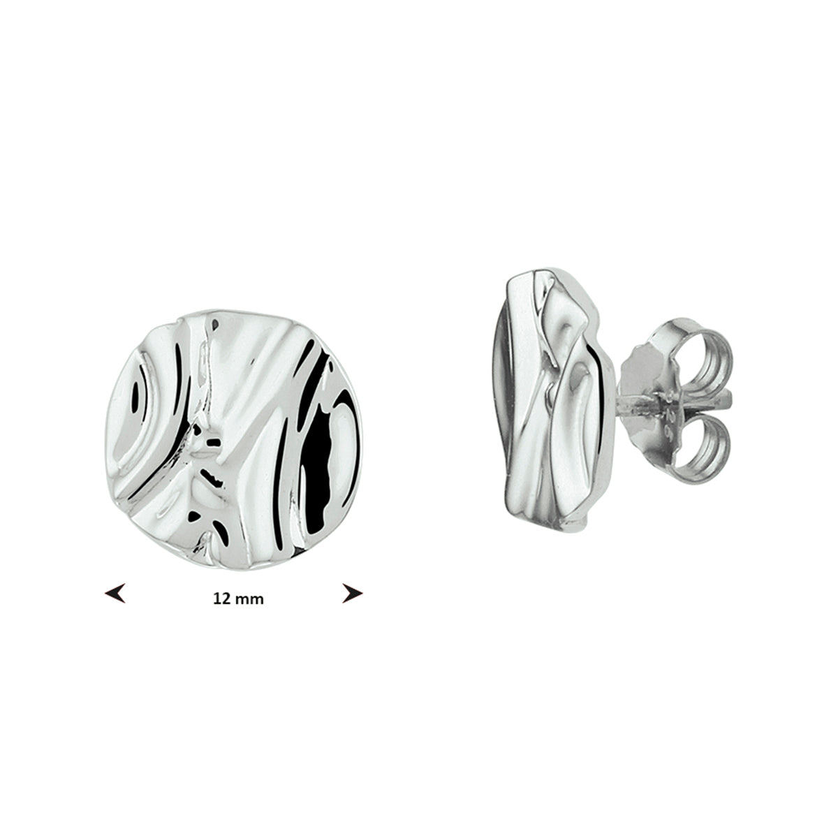 Ohrstecker rund Silber rhodiniert