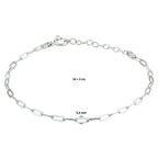 Armband Büroklammer Flachrohr 2,4 mm 16 + 3 cm Silber rhodiniert