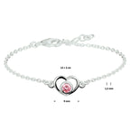 Armband Herz und rosa Zirkonia 13 - 15 cm silberweiß