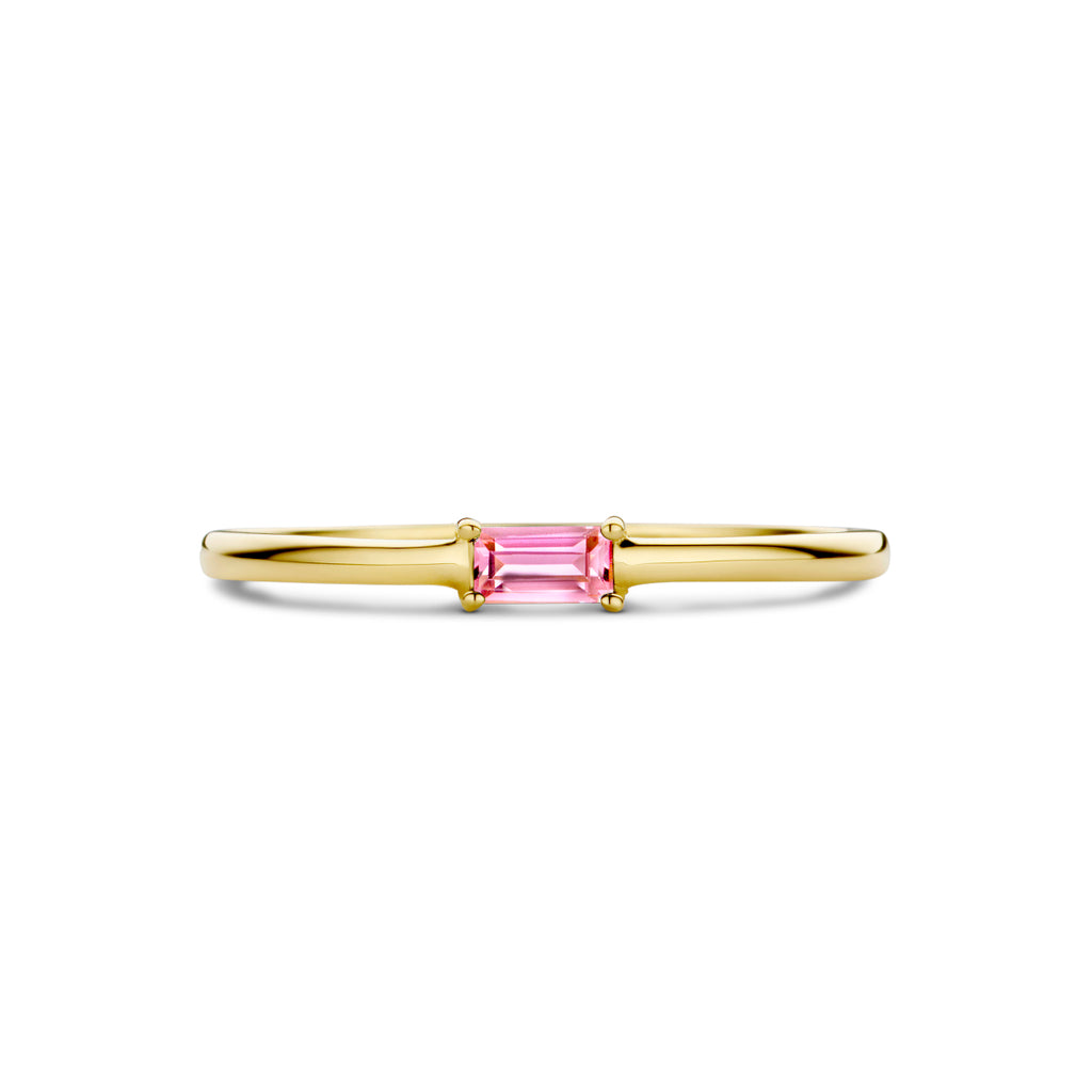 Ring mit Geburtsstein Turmalin Oktober 14K Gelbgold
