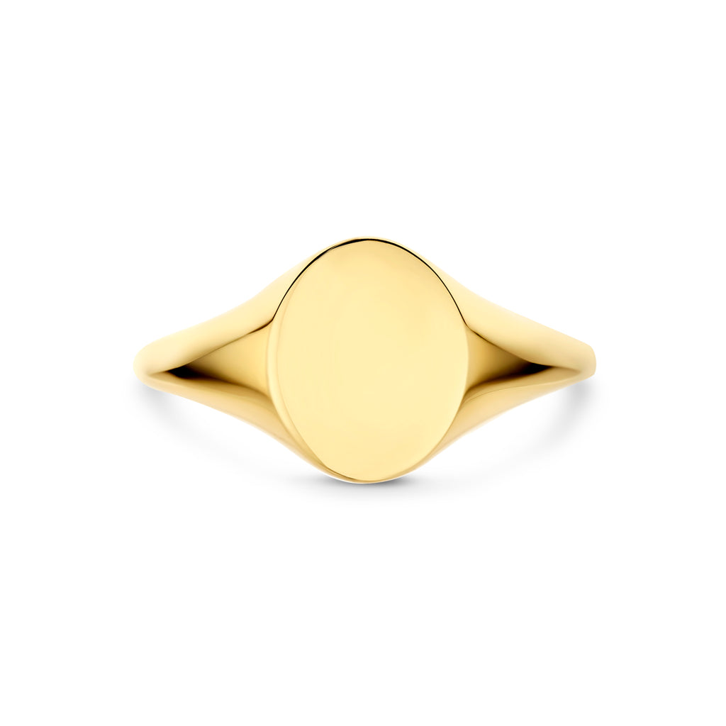Gravurring oval 14K Gelbgold