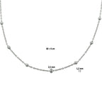 Halskette Kugeln 1,2 mm 40 + 4 cm Silber rhodiniert