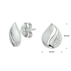 Ohrstecker Zirkonia Poly/Silber matt rhodiniert