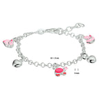Armband Herz und Tiere 13 + 2 cm Silber rhodiniert