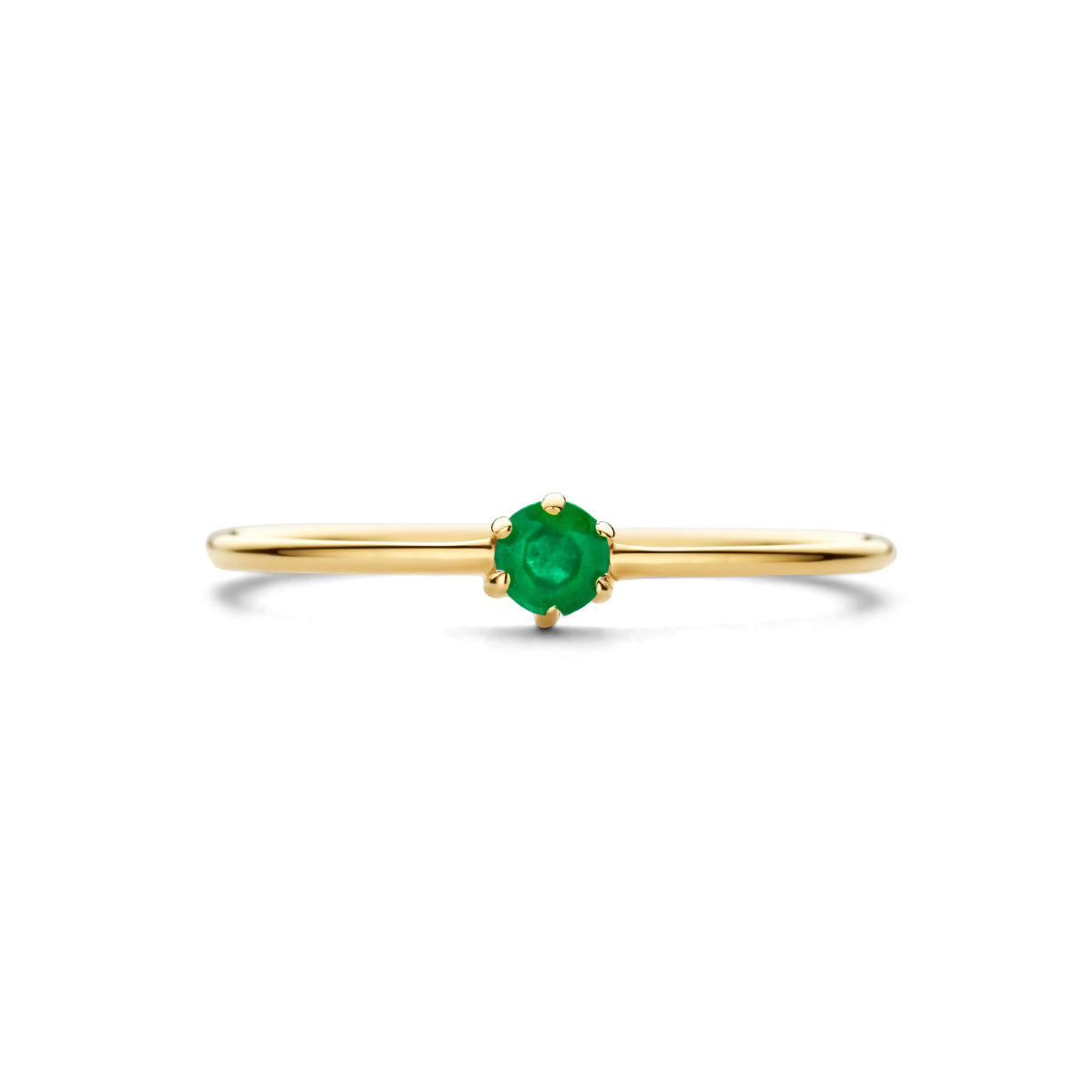 Ring mit Geburtsstein Smaragd 14. Mai Gelbgold