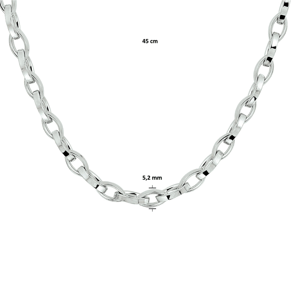 Halskette Anker 5,2 mm 45 cm Silber rhodiniert