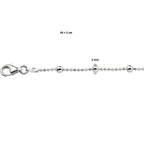 enkelbandje bolletjes 24 + 2 cm zilver gerhodineerd