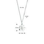 collier klavertje 41 + 4 cm zilver wit