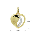 hanger hart zirkonia bicolor gestift 14K geelgoud