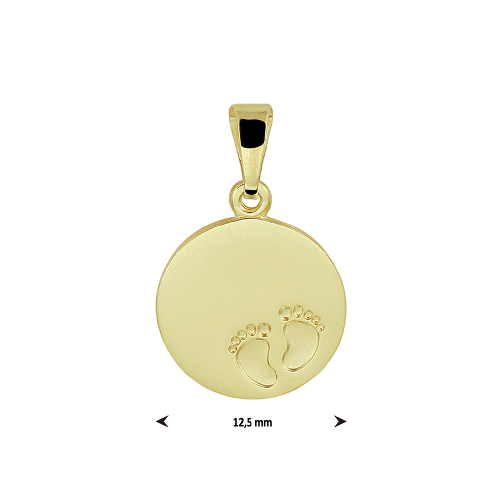 Gravuranhänger Füße 14K Gelbgold