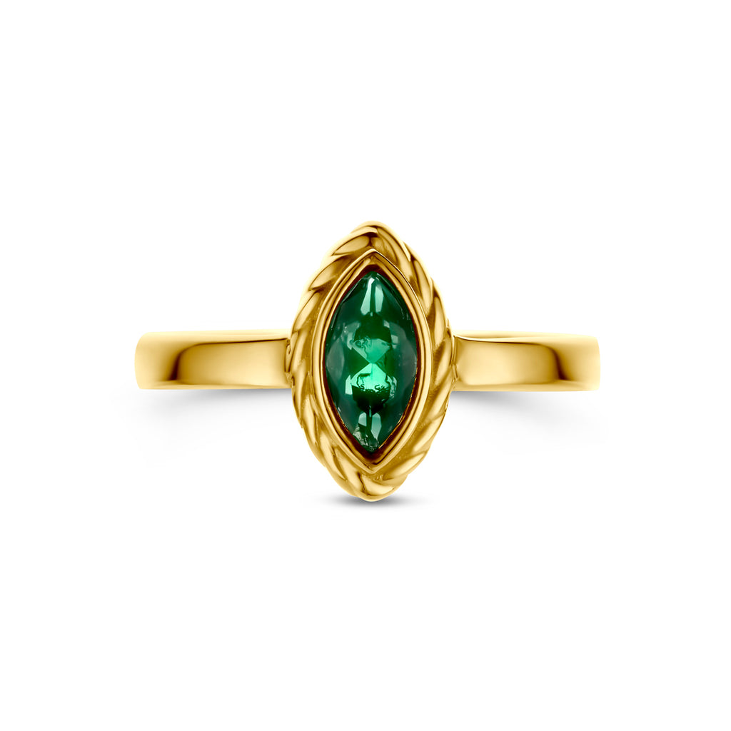 9k ring groen zirkonia 9K geel