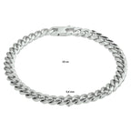 Armband Panzerkette 6-fach geschliffen 5,6 mm 19 cm rhodiniertes Silber