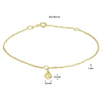 Armband Herz 1,0 mm 16,5 - 18,5 cm 14K Gelbgold