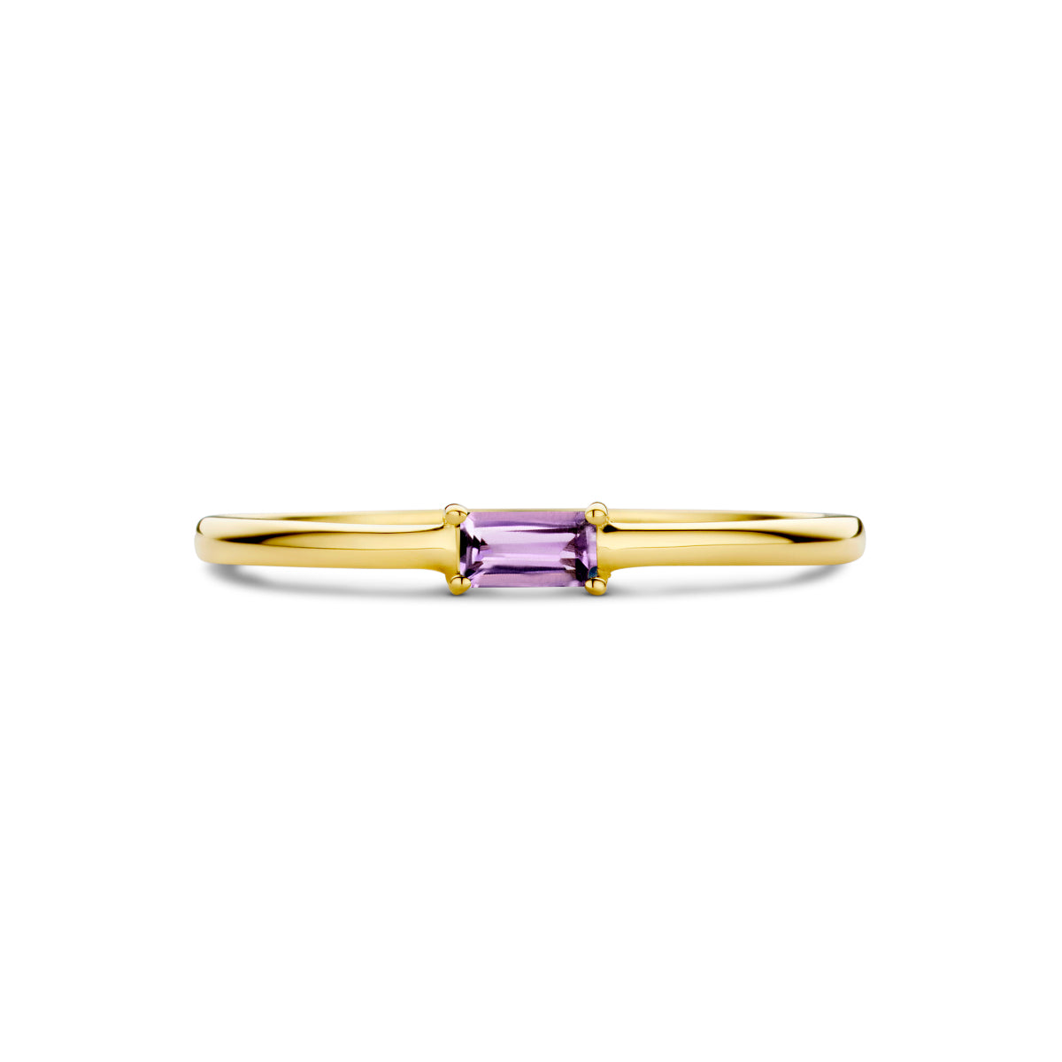ring met geboortesteen amethist juni 14K geelgoud