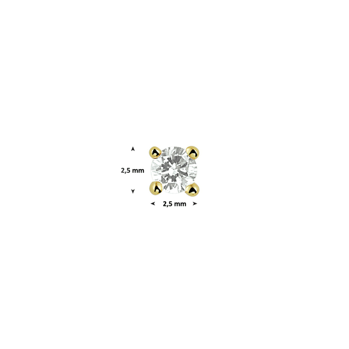 Ohrstecker Diamant 0,05 ct h si pro Stück 14 K Gelbgold