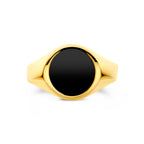 ring onyx 14K geelgoud - rond