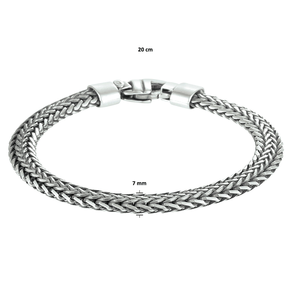 Armband Oxi Fuchsschwanz 7 mm 20 cm Silber oxidiert
