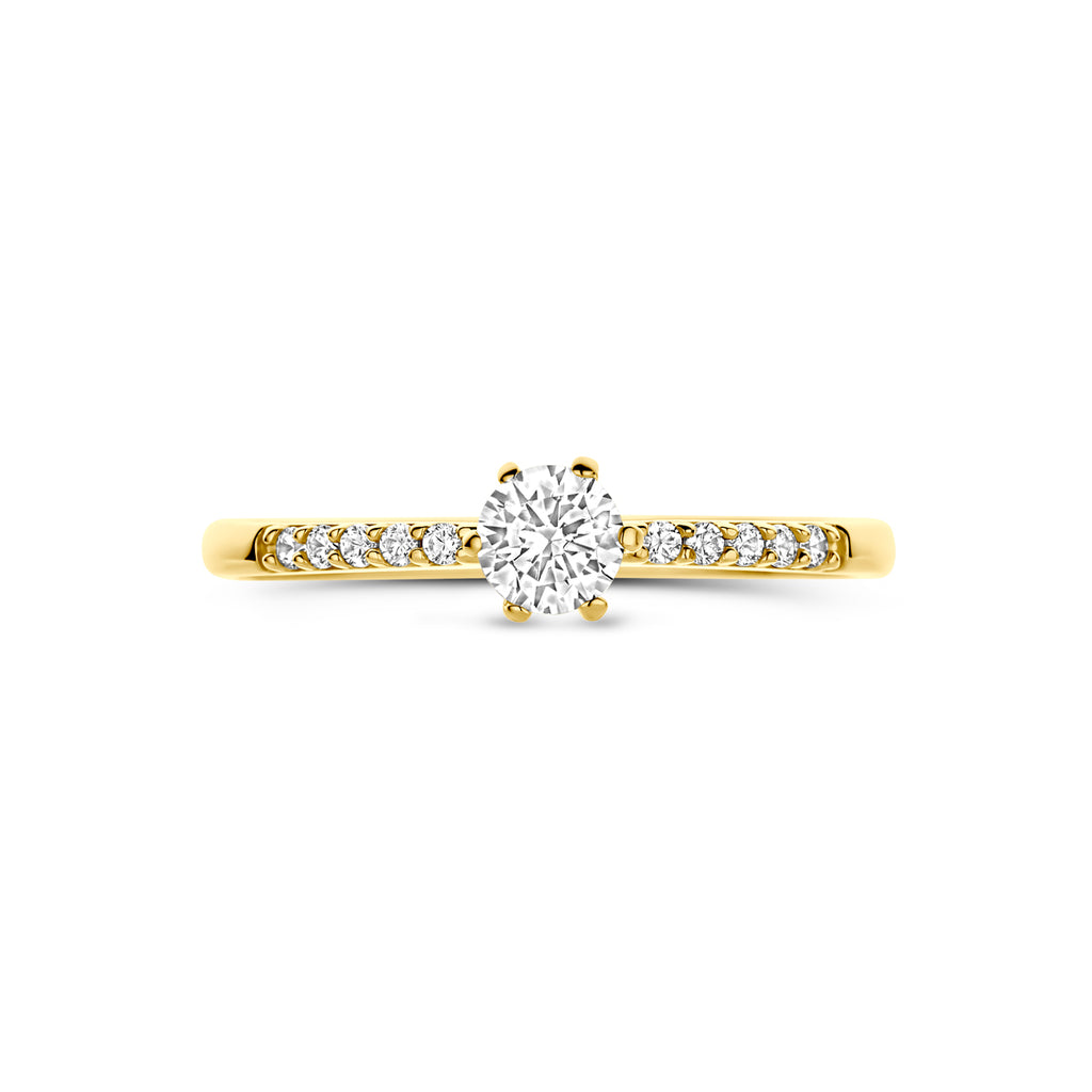 ring zirkonia 14K geelgoud