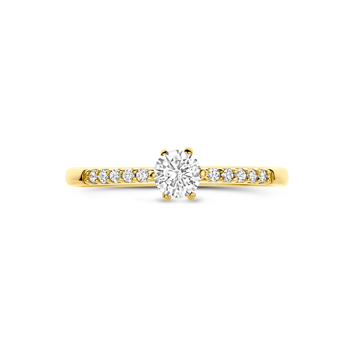 ring zirkonia 14K geelgoud
