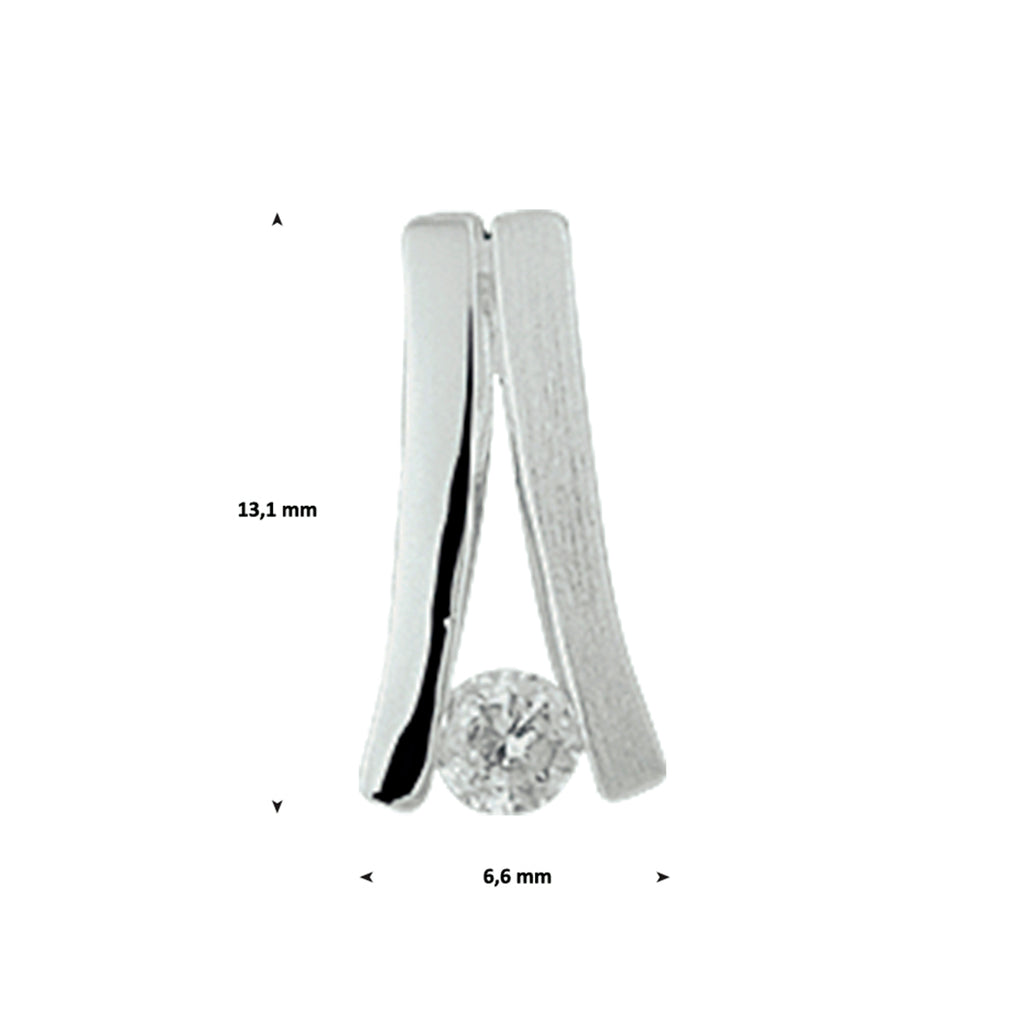 hanger zirkonia poli/mat zilver gerhodineerd