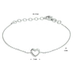 Armband Herz 15 + 3 cm Silber rhodiniert