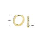 klapoorringen diamant 0.10ct (2x0.05ct) g si 14K geelgoud