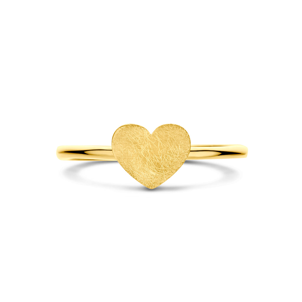 ring hartje poli/mat 14K geelgoud